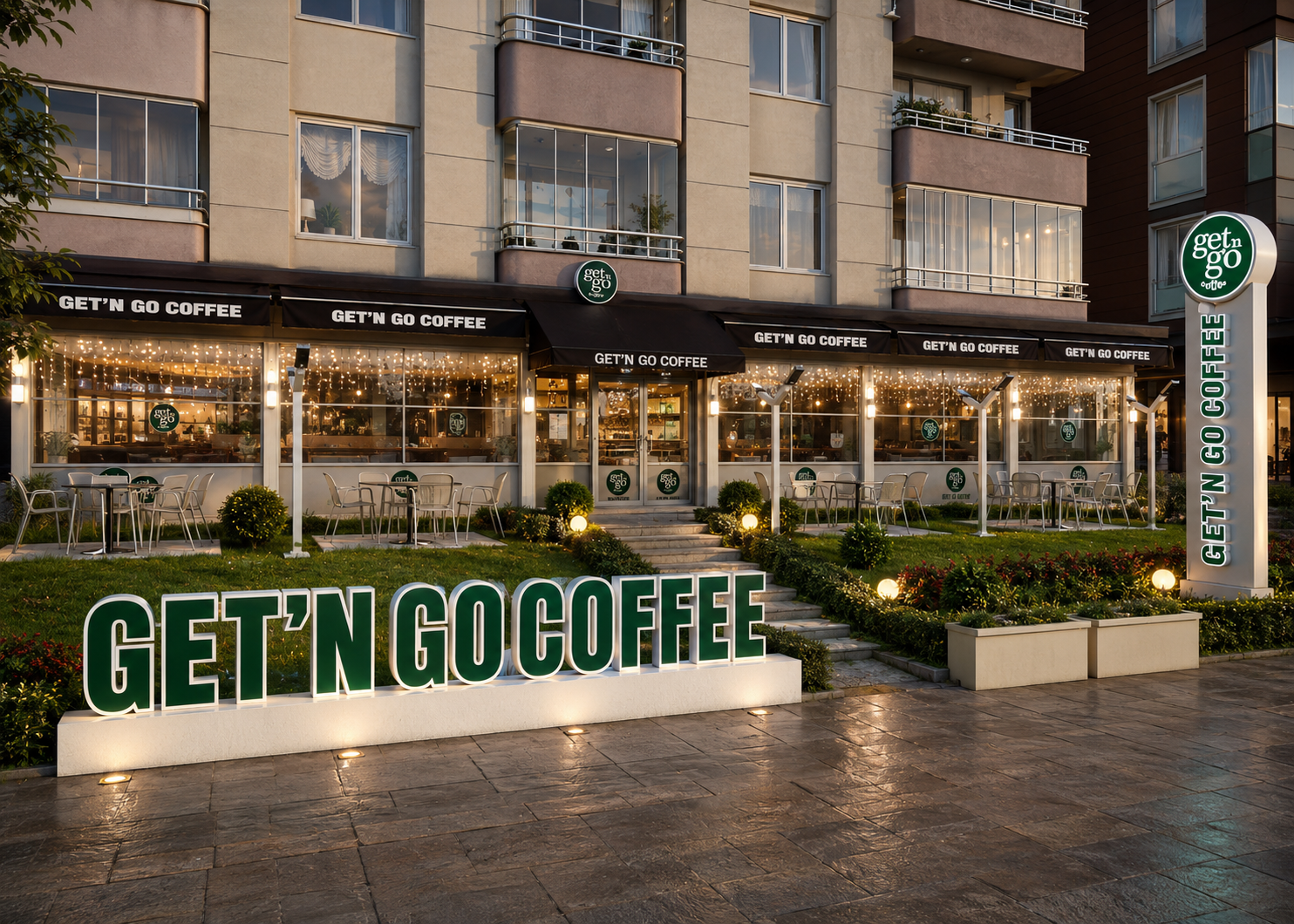 Get'n Go Coffee Shop Plus Konsept
